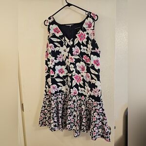 Banana Republic Floral Print Drop Waist Dress